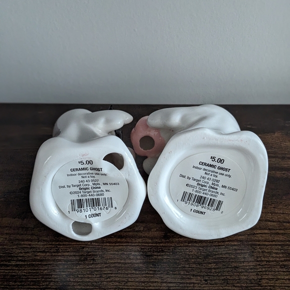 🎯 Target 👻 Bootiful Ceramic Ghost with Pink Pumpkin and Bat Halloween Decor 🎃 - Picture 6 of 6